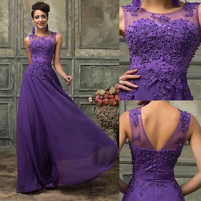 Evening Lace Party Prom Ball Gown Wedding Bridesmaid Maxi Dress   fg1679