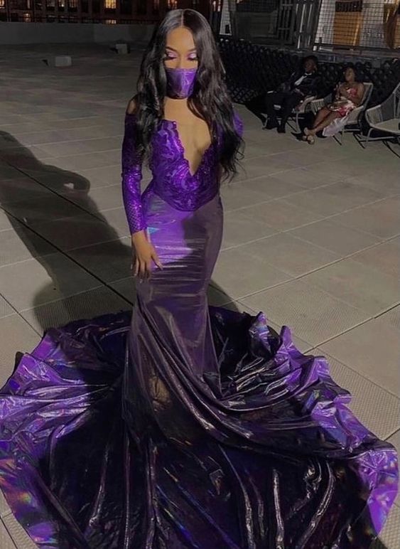 Fashion new prom dress purple mermaid party dress evening dress    fg2046