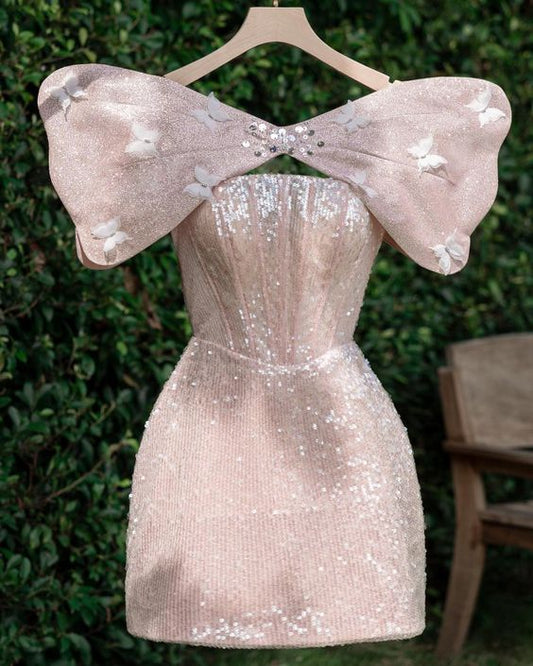 Pink Short Party Dress Homecoming Dress      fg2317