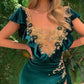 Fashion High Slit Evening Dress Army Green Prom Dress     fg3318