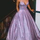 A-Line V-Neck Sparkle Long Prom Dress Formal Evening Dresses       fg3276