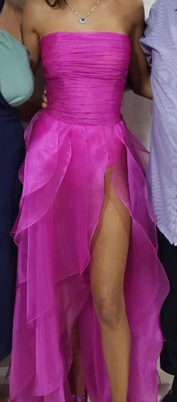 Hot Pink Simple evening dresses long prom dress     fg3007