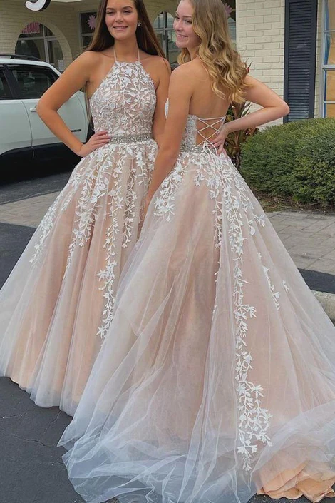Tulle Long Prom Dresses with Appliques and Beading,Formal Dresses      fg1828