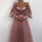 A line Evening Dress Simple Evening Gown Long Sleeves Prom Dress    fg2862