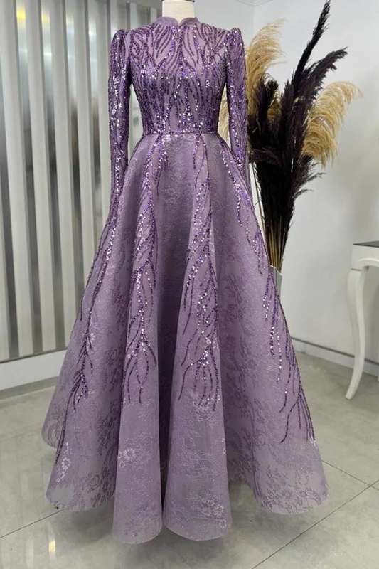 Embroidered Wedding Dress, Muslim Evening Gown Prom Dress   fg2664