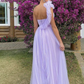 a-line purple long prom dress , unique prom dress     fg2147