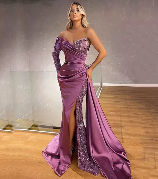 Purple Mermaid Evening Dress     fg1182
