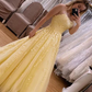 Yellow Lace Prom Dresses Long, Formal Dress, Pageant Dance Dresses, School Party Gown      fg2088