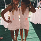 white hoco dress short homecoming dresses    fg1491