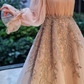 HIGH NECK BEADED ANKLE LENGTH WEDDING GOWN     fg1496