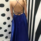 Royal Blue A-Line Prom Dresses Side Split Evening Dresses     fg2083