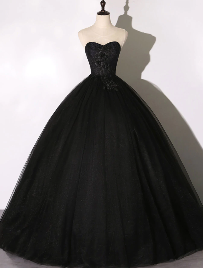 Black Long Prom Dresses, Black Lace Formal Evening Dress fg1308 – formalgowns