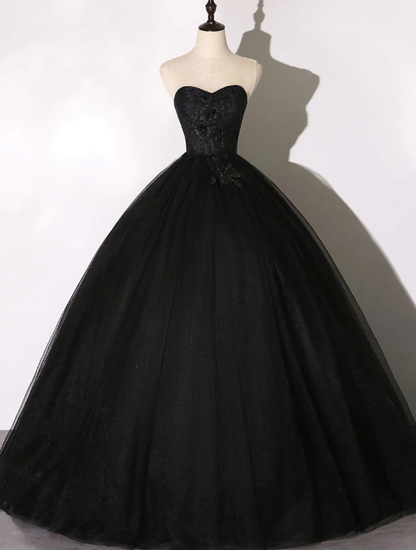Black Long Prom Dresses, Black Lace Formal Evening Dress     fg1308