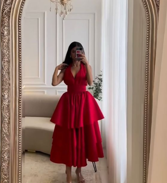 Simple evening dresses, Red prom dress     fg3021