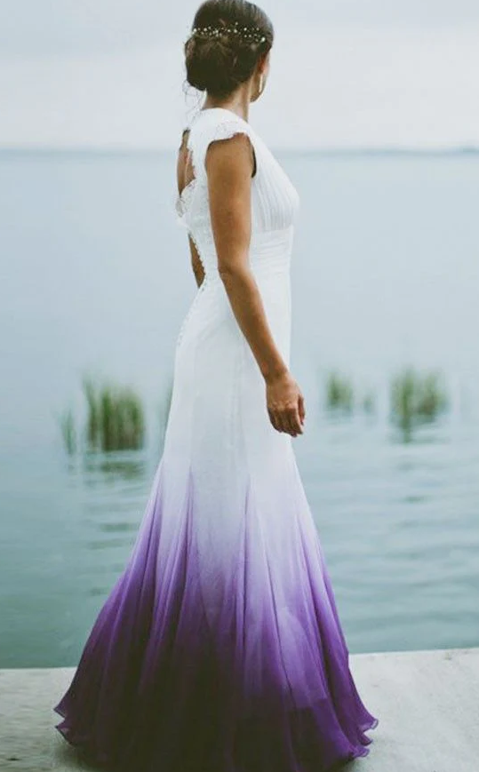 V neck Ombre Formal Prom Dress, A Line Wedding Dress Party Gown fg1772 formalgowns V neck Ombre Formal Prom Dress, A Line Wedding Dress Party Gown fg1772 formalgowns