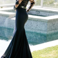 Sexy Sheer Deep V Neck Mermaid Prom Dresses        fg1588