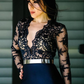 Sexy Sheer Deep V Neck Mermaid Prom Dresses        fg1588