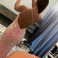 Pink Sequins Mermaid Long Prom Dress     fg1272