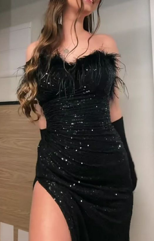 Black Sparkle Sequins Prom Dresses Formal Evening Gowns      fg3164