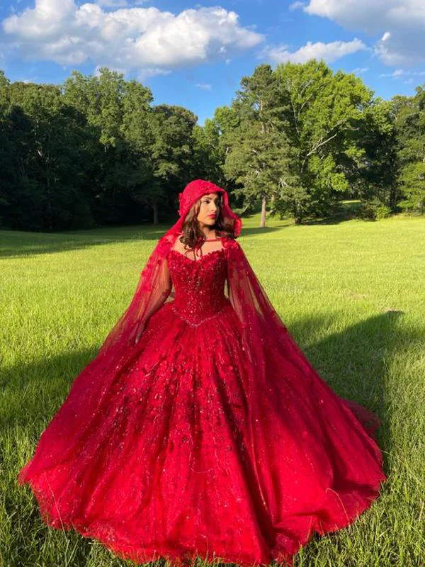 Elegant Long Prom Dresses Red Ball Gown Dress fg3269 – formalgowns