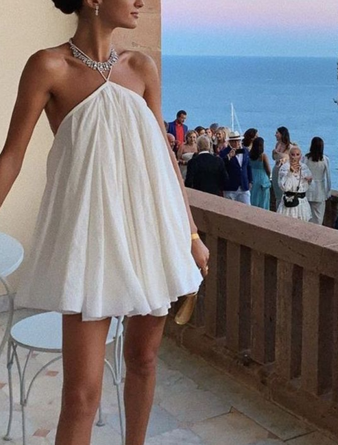 Lovely Ivory Short Sleeves A-Line Party Dress Fashion Women Dress, DP4363 main image 1