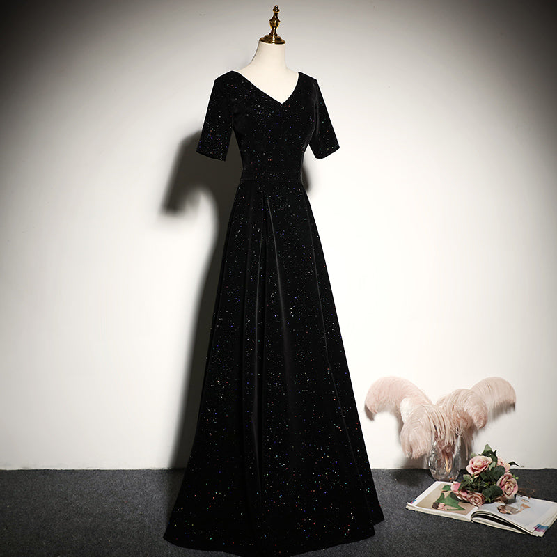 Black evening dress 2022 new dress long elegant prom dress      fg125
