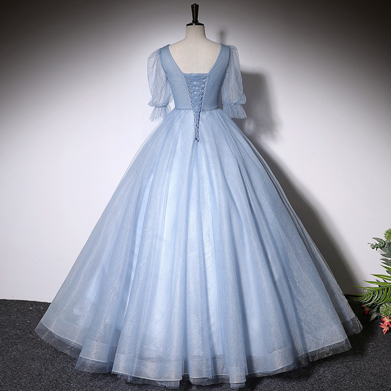 Blue evening dress new long ball gown tulle prom dress      fg145