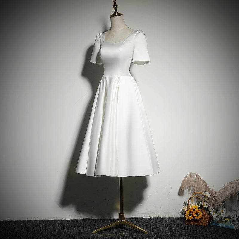 A-line White evening dress new short prom dress,homecoming dress     fg191