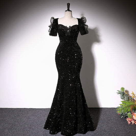Mermaid black evening dress new prom dress party gowns     fg212