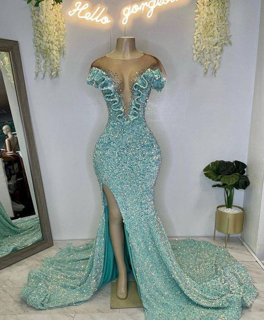 Robes de bal à paillettes, robes de bal vintage, robes de bal scintillantes fg302