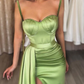 Simple sweetheart neck green tulle formal dress, green evening dress      fg373