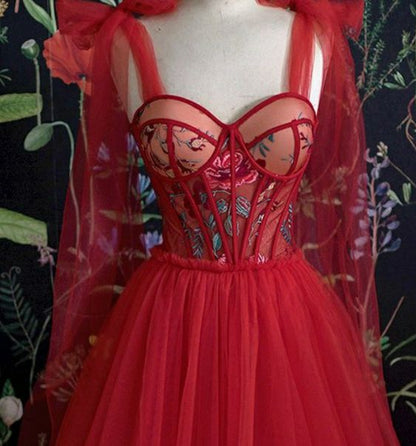 Gorgeous red Long evening dress Prom Dresses       fg408