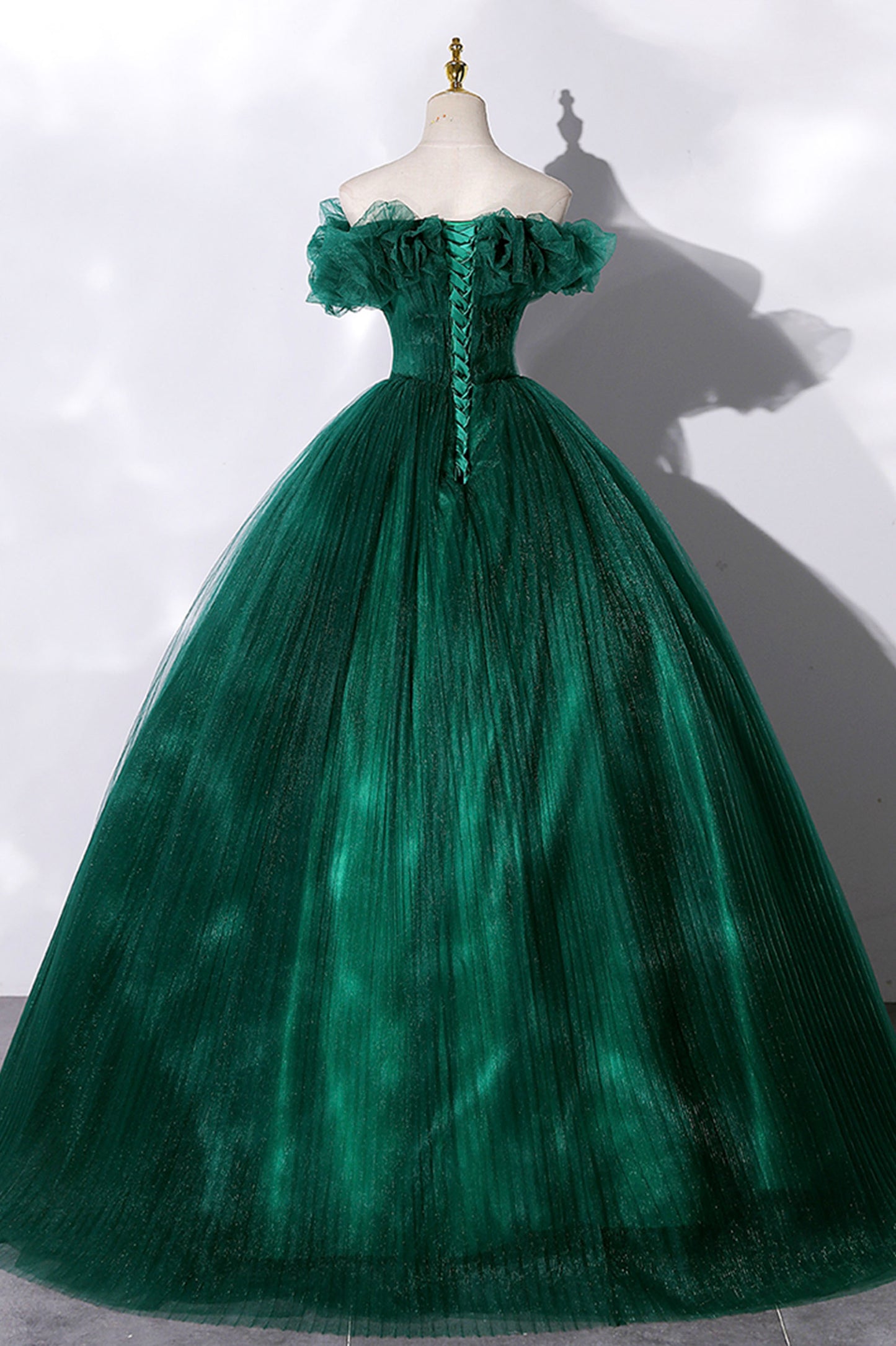 Green tulle long ball gown dress formal dress     fg490