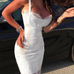 Lace Midi Dress sheath party prom dress         fg674
