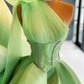 Sleeveless High Waist Layered Ruffle Formal Women Dress      fg721
