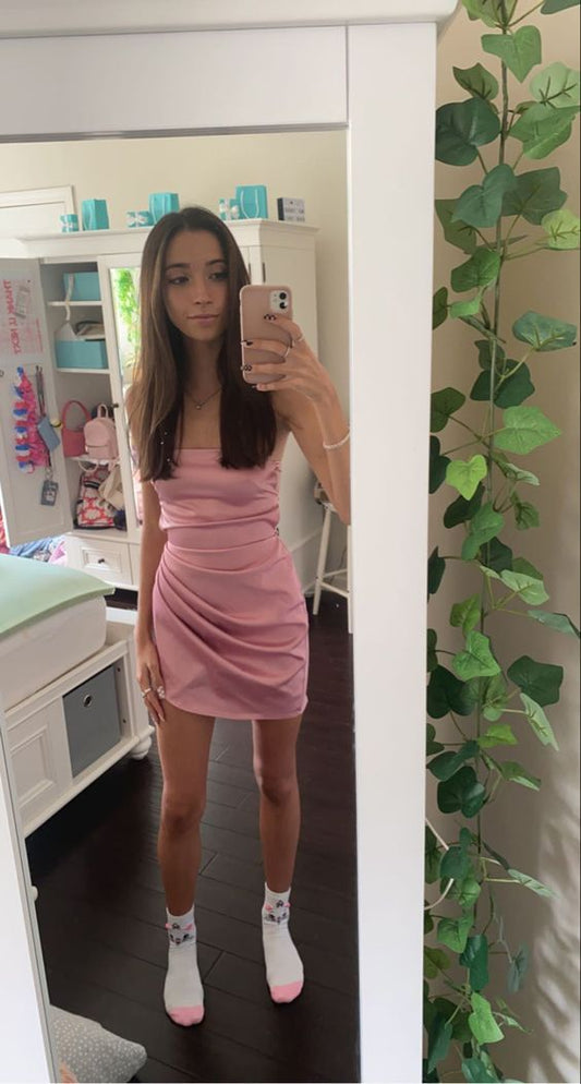 Short Prom Dress homecoming dress pink      fg746