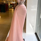 Pink Elegant Long Mermaid Prom Dresses With Glitter       fg756