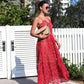 Sexy Prom Dress,Red Prom Dress,Lace Prom Dress,Spaghetti Prom Dress      fg76