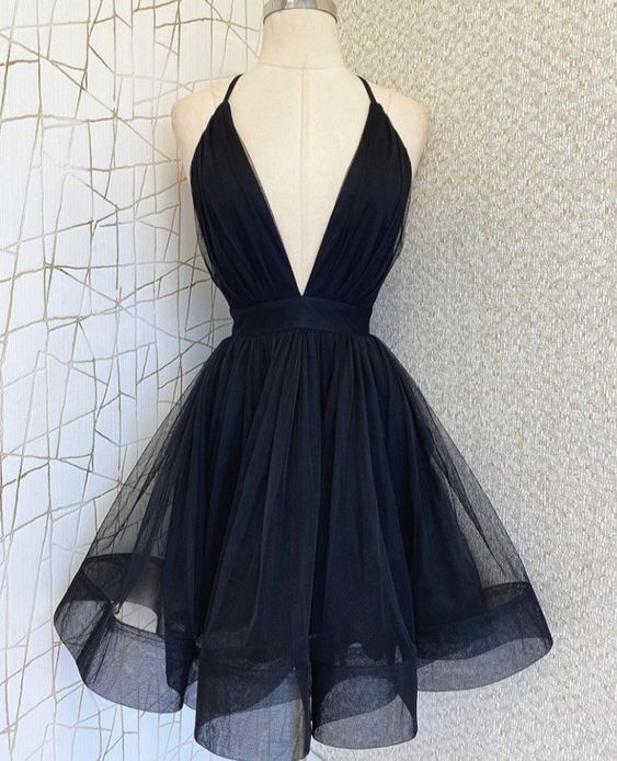 Black Short Prom Dress Homecoming Dresses     fg878