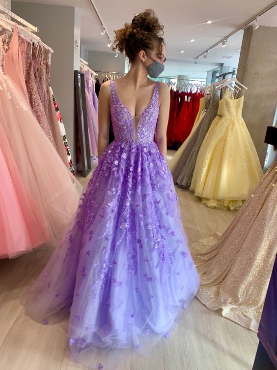 gorgous purple prom dress long evening party Gown     fg901