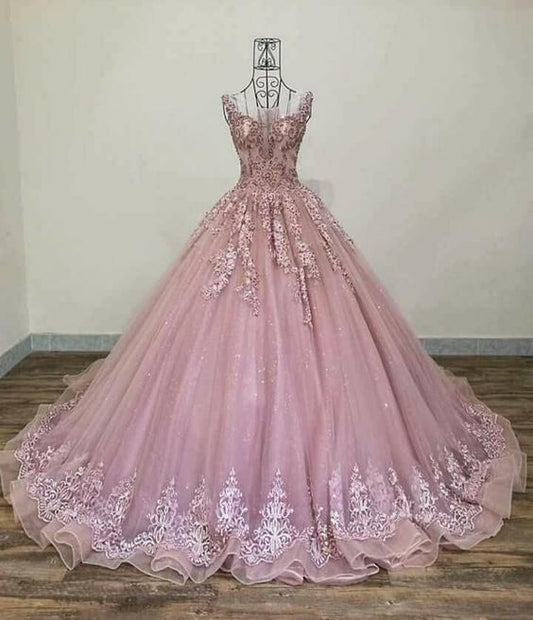 Pink Ball Gown Evening Dress Long Prom Gown        fg908