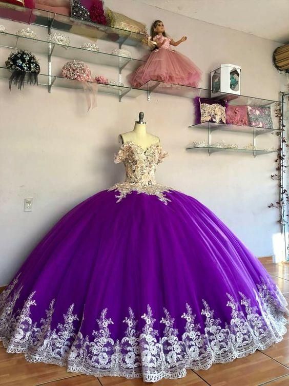 Purple Ball Gown Evening Dress Long Prom Gown        fg947
