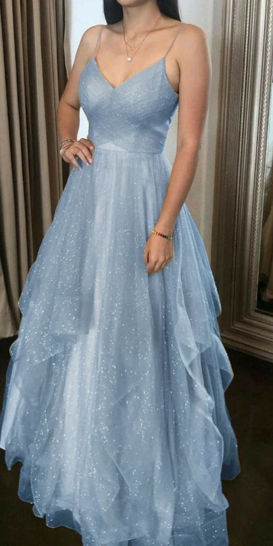 Blue Prom Dress Evening Dress Long Prom Gown        fg949