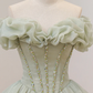 Green tulle sequins long ball gown dress formal dress       fg959