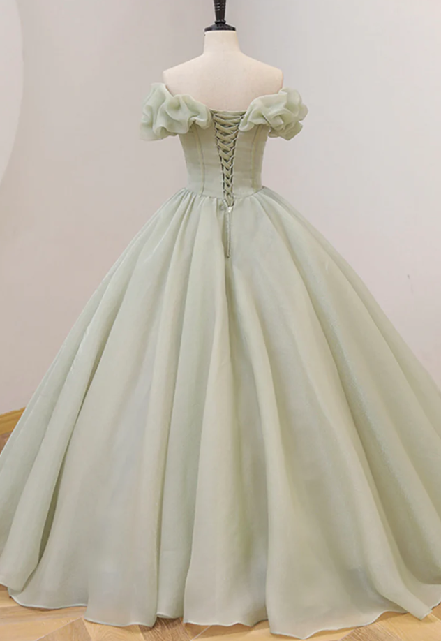 Green tulle sequins long ball gown dress formal dress       fg959